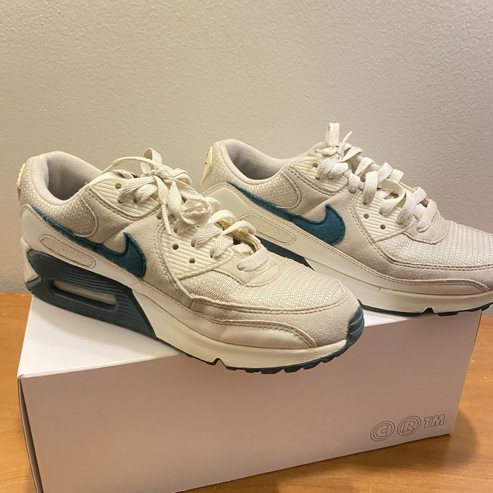 Nike By You Air Max 90 Forest Green White Grey CT3621-991 Men Sz 6.5 Women Sz 8‎ - Picture 4 of 9